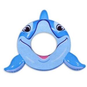 Banzai Dolphin Swim Ring 40" Tube Float Inflatable Play Blue Party Fun Game